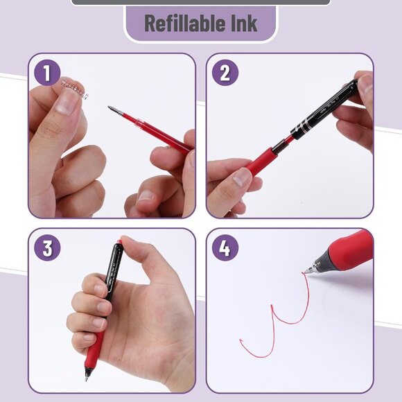 Retractable Gel Pens, 8 Pack, Vibrant Barrels, Fast Dry, Colorful Ink Gel Pens F - Picture 6 of 9